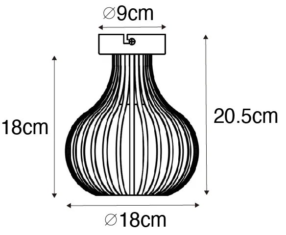 Nowoczesna lampa sufitowa brązowa 18 cm - Saffira Nowoczesny Oswietlenie wewnetrzne