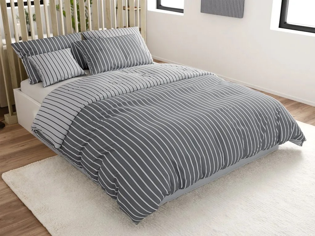PrzytulneMieszkanie.pl PrzytulneMieszkanie.pl Pościel z bawełny Renforcé CAPRIVI szara guzik Rozmiar pościeli: 70 x 90 cm | 140 x 220 cm