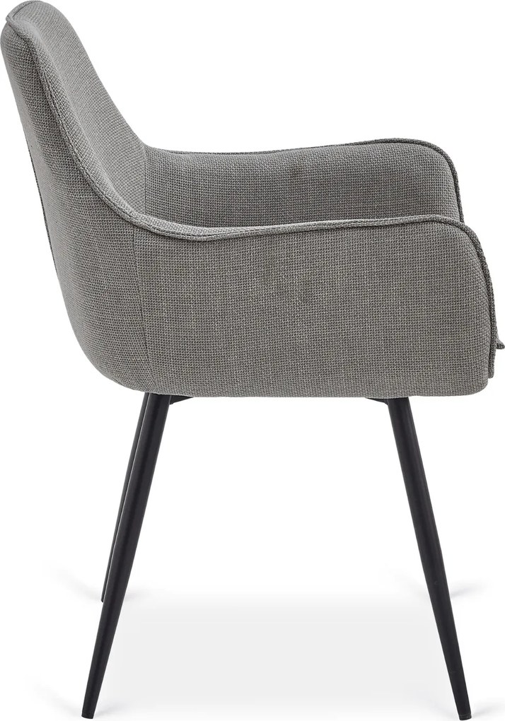 Krzesło Tapicerowane do Jadalni EDRICK Szare Nowoczesne Loft