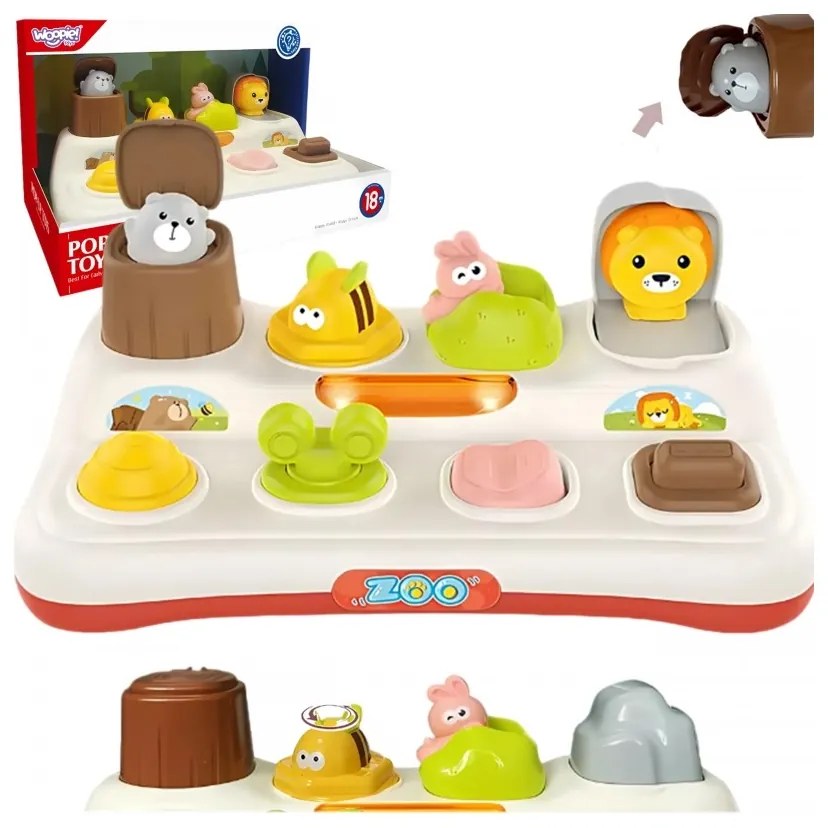 Woopie baby zabawka edukacyjna wyskakujące zwierzątka zoo pop up