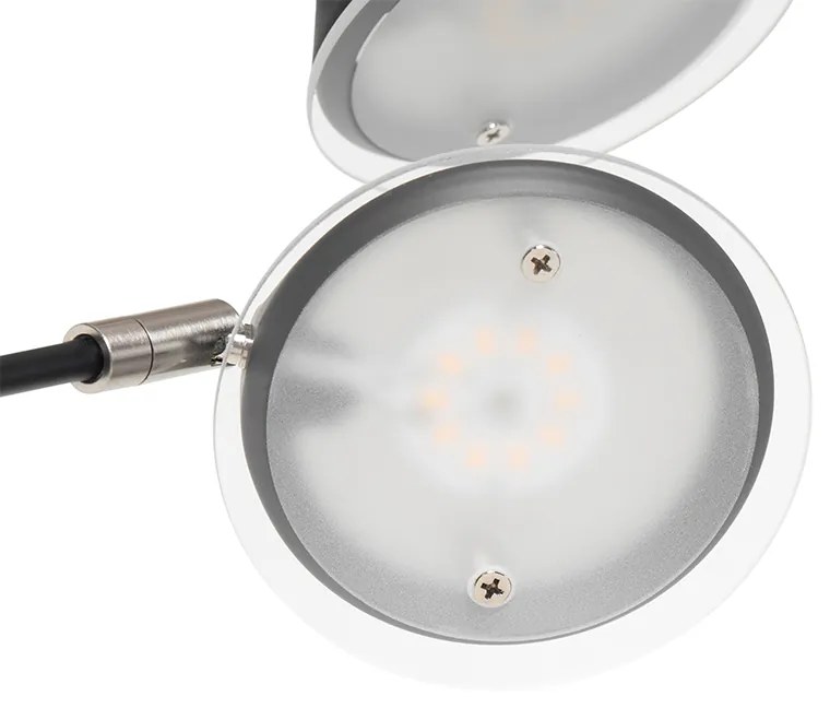 Designerska lampa stojąca czarna w tym 5-punktowy ściemniany LED - Sixties TrentoDesignerski Oswietlenie wewnetrzne