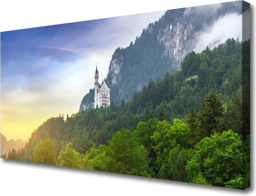 Obraz drukowany na płótnie Wschód Słońca w Zamglonych Szczytach