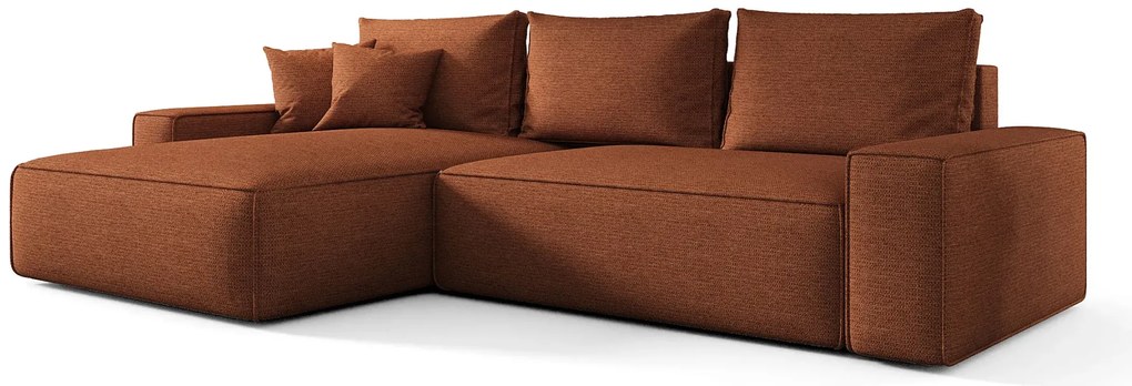 Rudy narożnik tapicerowany z pojemnikiem G2-S20