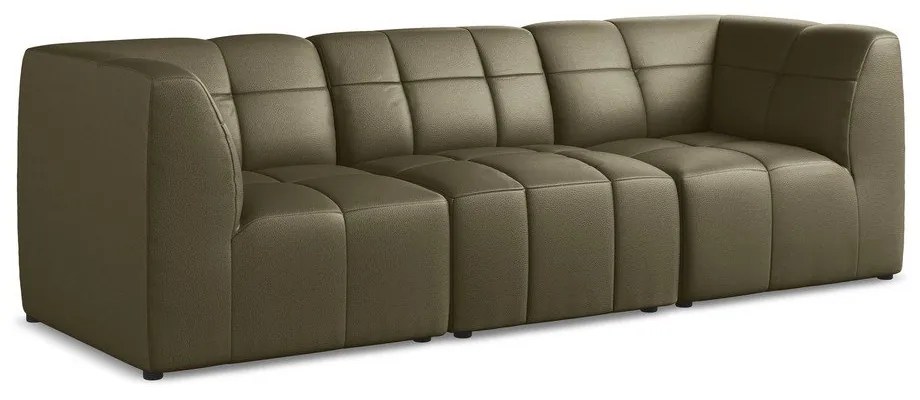 Sofa z imitacji skóry w kolorze khaki 255 cm Aloha – Makamii