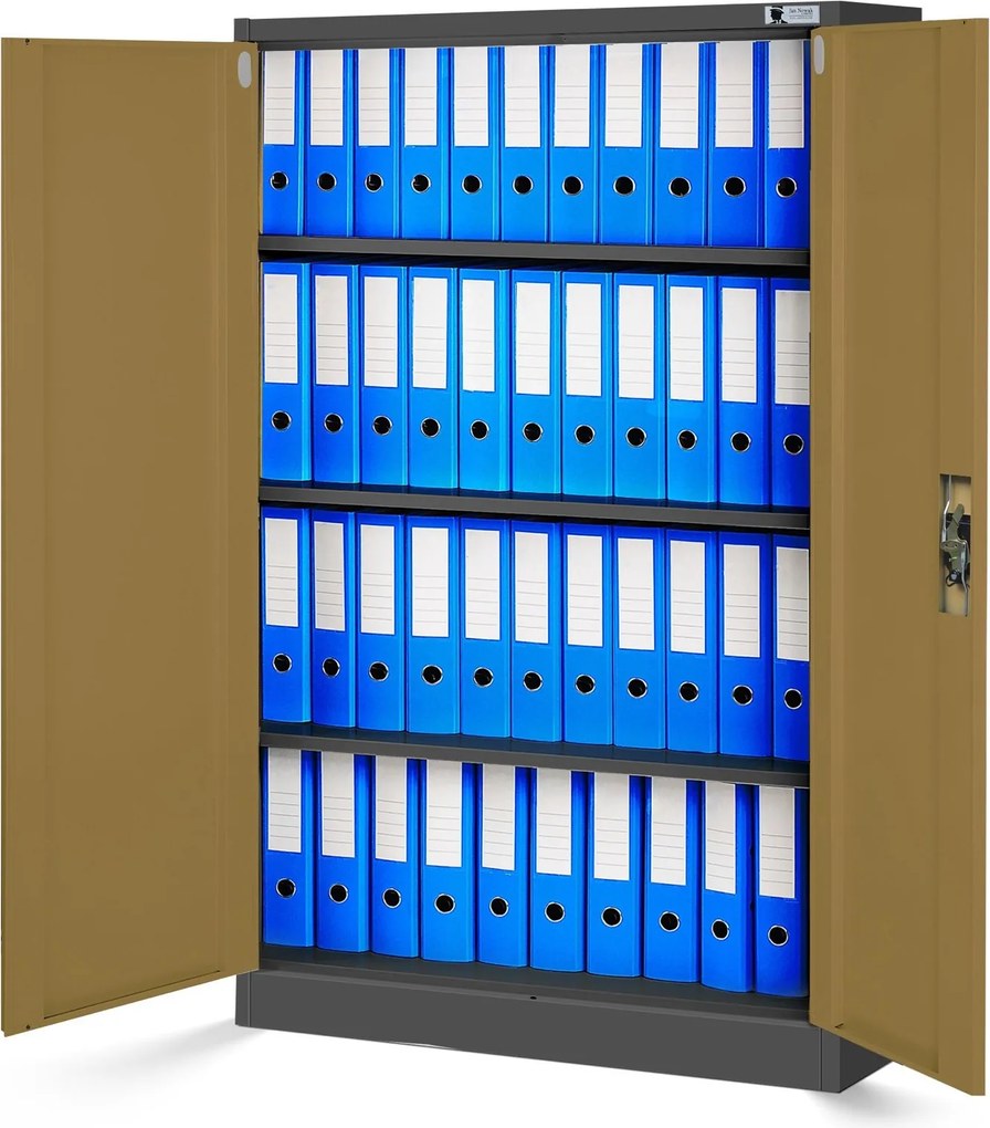 Szafa biurowa Eco Design Kevin 90x40x140 cm antracyt/orzech