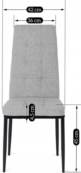 Zestaw Stół Prostokątny Rozkładany CLARK 120-160 cm Dąb Artisan/Czarny i 4 Krzesła Tapicerowane TEX Szare