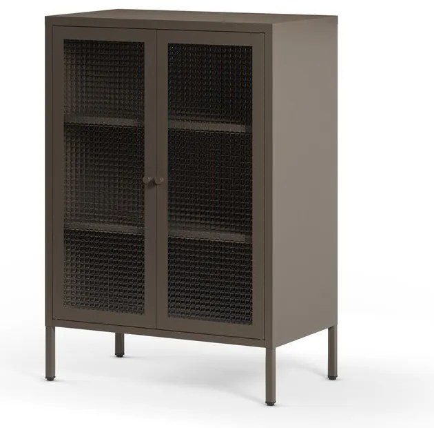 Szara metalowa witryna 70x100x40 cm Layna – Marckeric