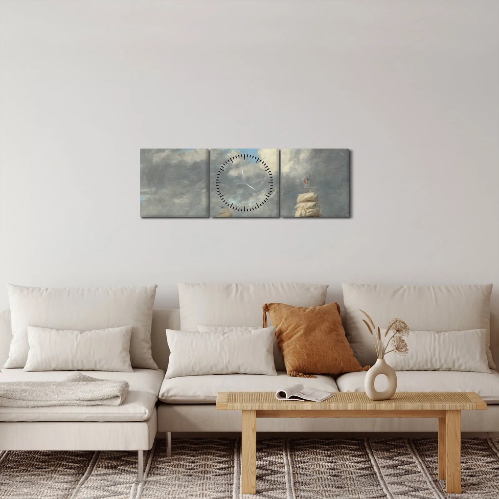 Obraz - Eugène Boudin, Le Havre, reprodukcje (z zegarem) (90x30 cm)