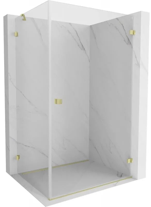 Mexen Lunar-B kabina prysznicowa uchylna prawa 100 x 90 cm, transparent, złota szczotkowana - 832-100-090-55-00-P