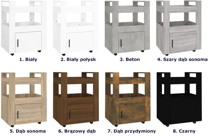 Wózek do kuchni na kółkach z szafką beton N4-B09