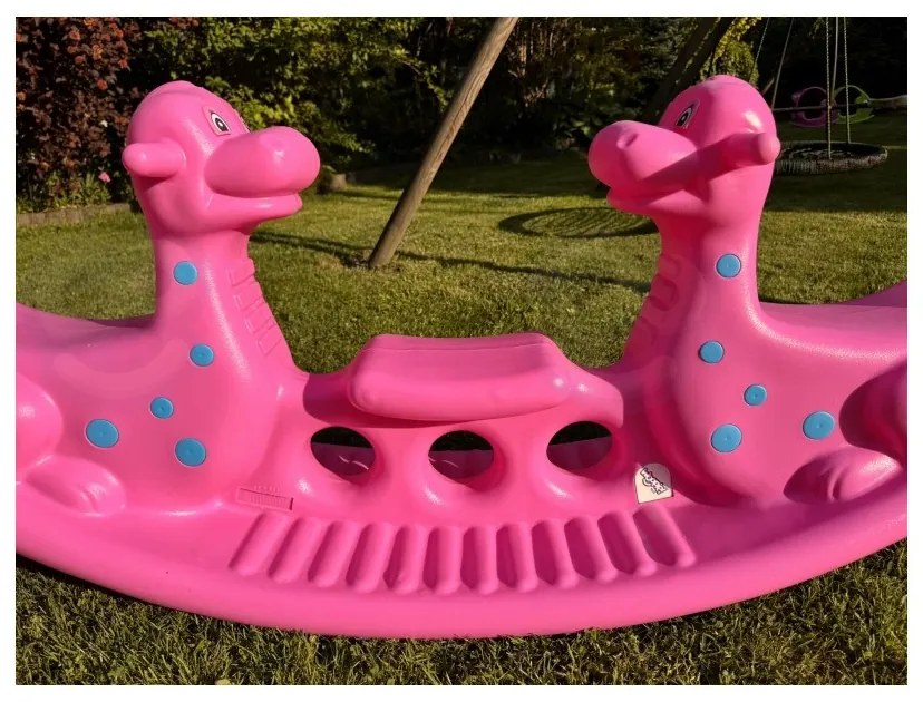 Woopie bujak wieloosobowy dino huśtawka równoważna różowa