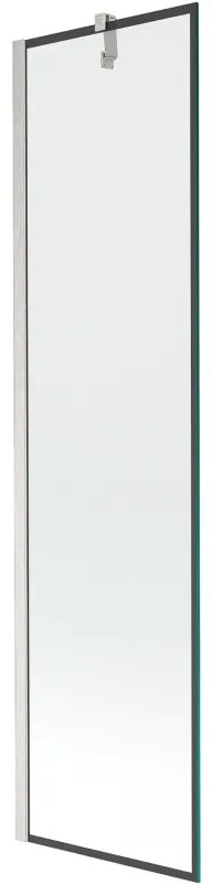 Mexen Next parawan nawannowy 1-skrzydłowy 50 x 150 cm, czarna ramka, nikiel szczotkowany - 895-050-000-00-70-97