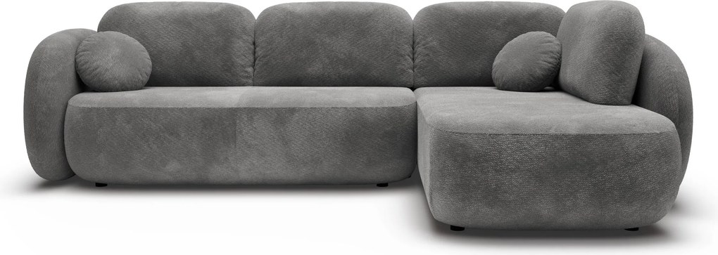Masseno Narożnik AMICO z funkcją spania i pojemnikiem na pościel Narozniki L, Rozkładana sofa - Szary, EGON 13