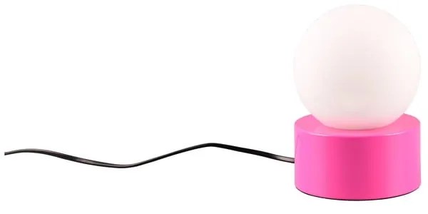 Różowa lampa stołowa ze szklanym kloszem (wys. 17 cm) Countess – Trio