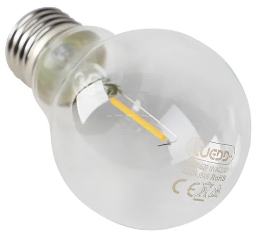 Zestaw 5 żarówek LED E27 A60 1W 80lm 2200K