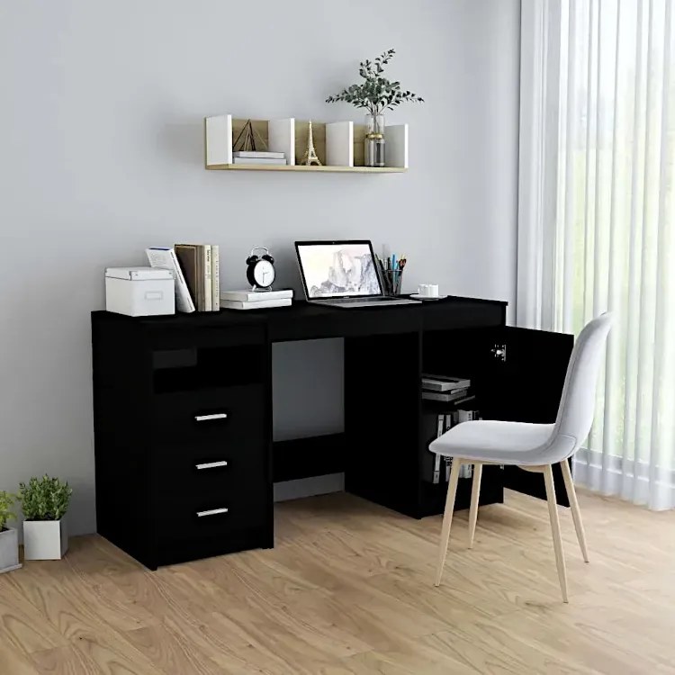 Czarne Funkcjonalne Biurko W6-D43