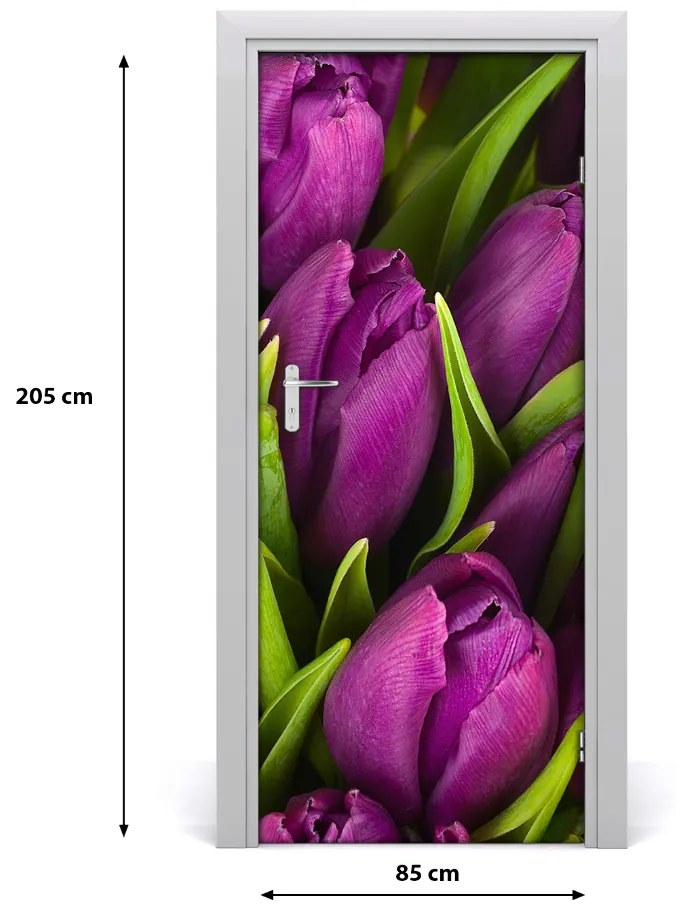 Naklejka samoprzylepna okleina Fioletowe tulipany
