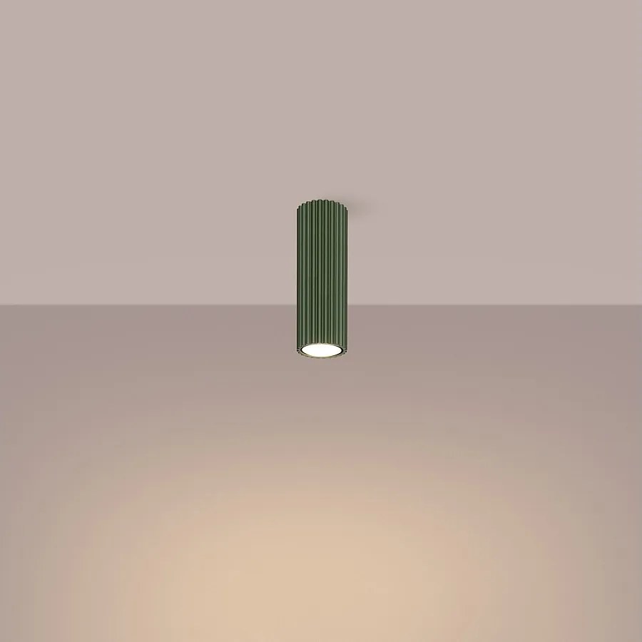 Lampa sufitowa minimalistyczny Gloow, aluminium - 1 źródło światła 3000K - L.6.5 x H.20 cm - zielony oliwkowy