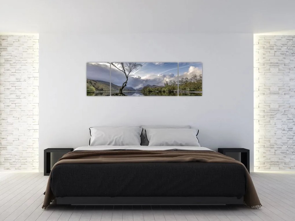 Obraz rzeki z drzewem (170x50 cm)
