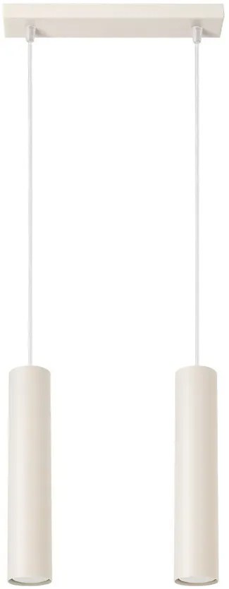 Beżowa wisząca nowoczesna lampa dwupunktowa N1-M11