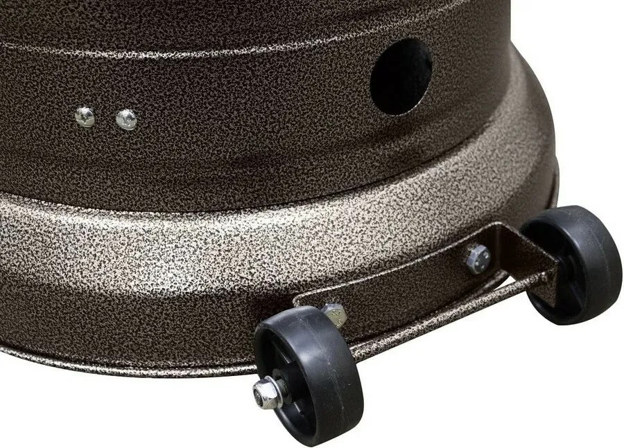 Gazowy ogrzewacz tarasowy z regulatorem i osłoną ochronną, brązowy