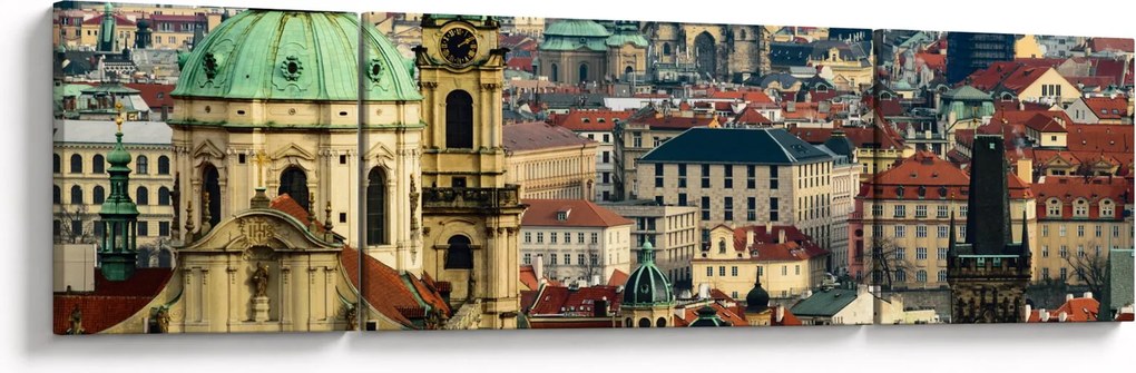 Obraz - Panorama Pragi (170x50 cm)
