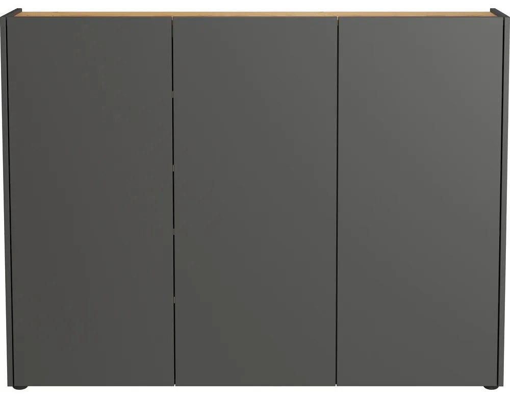 Antracytowa szafka w dekorze dębu 138x105x25 cm Libbiano – Germania