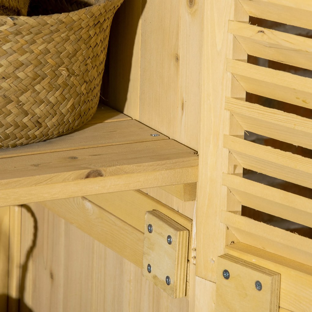 Outsunny szafka ogrodowa drewno szafka na narzędzia szopa na narzędzia z asfaltowym dachem szara