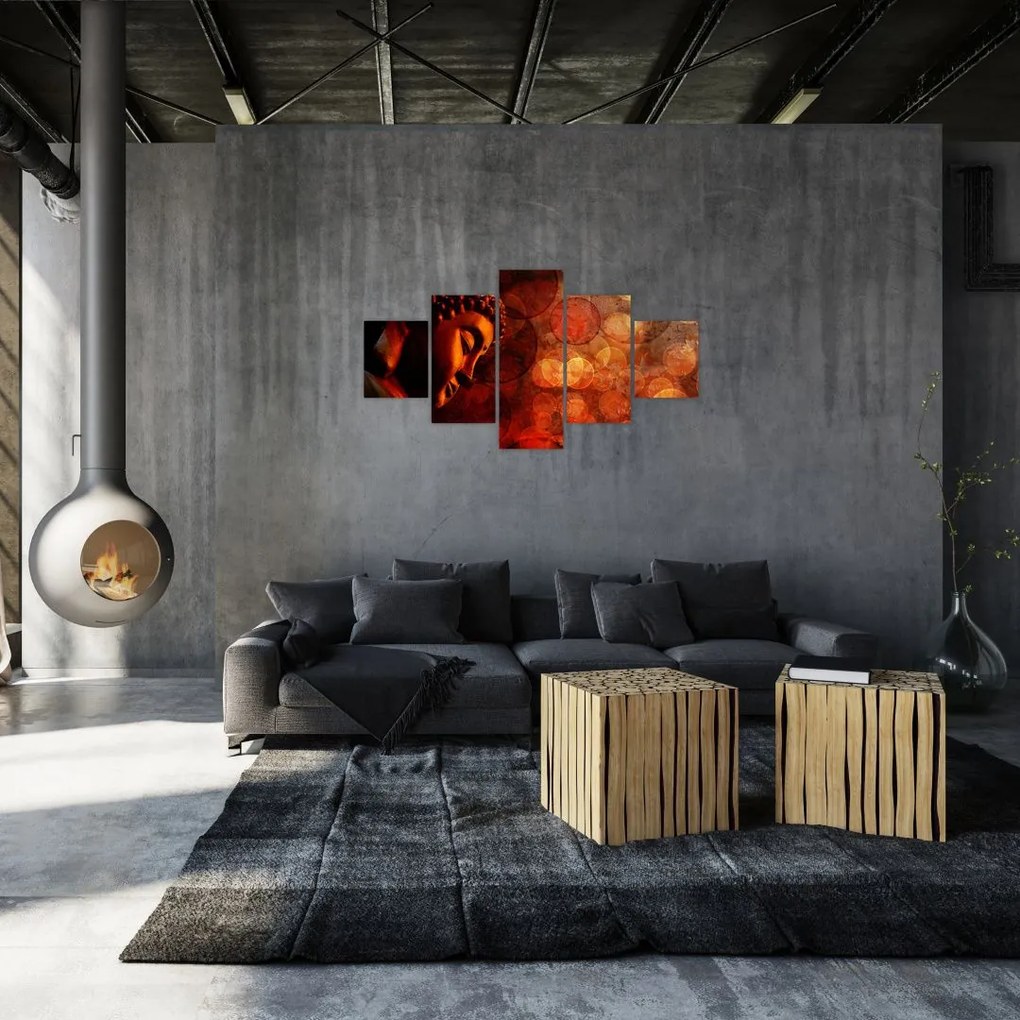 Obraz - Budda w odcieniach czerwieni (125x70 cm)