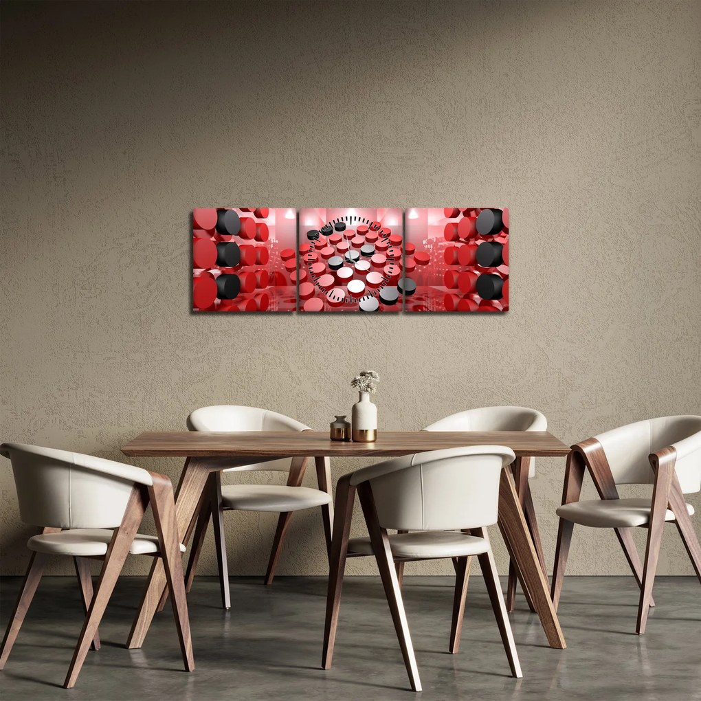 Obraz abstrakcji przycisku (z zegarem) (90x30 cm)
