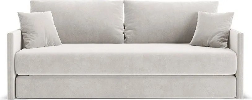 Beżowa aksamitna rozkładana sofa 209 cm Shannon – Cosmopolitan Design