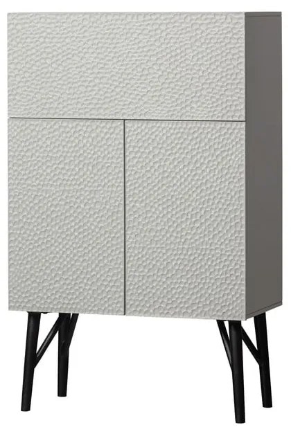 Jasnoszara szafka na wino z litego drewna mango 90x146 cm Carved – BePureHome