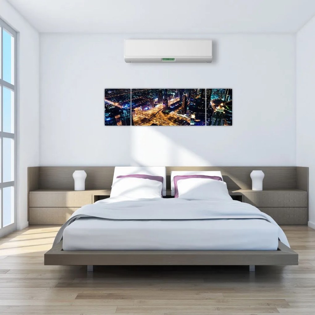 Obraz miasta nocą (170x50 cm)