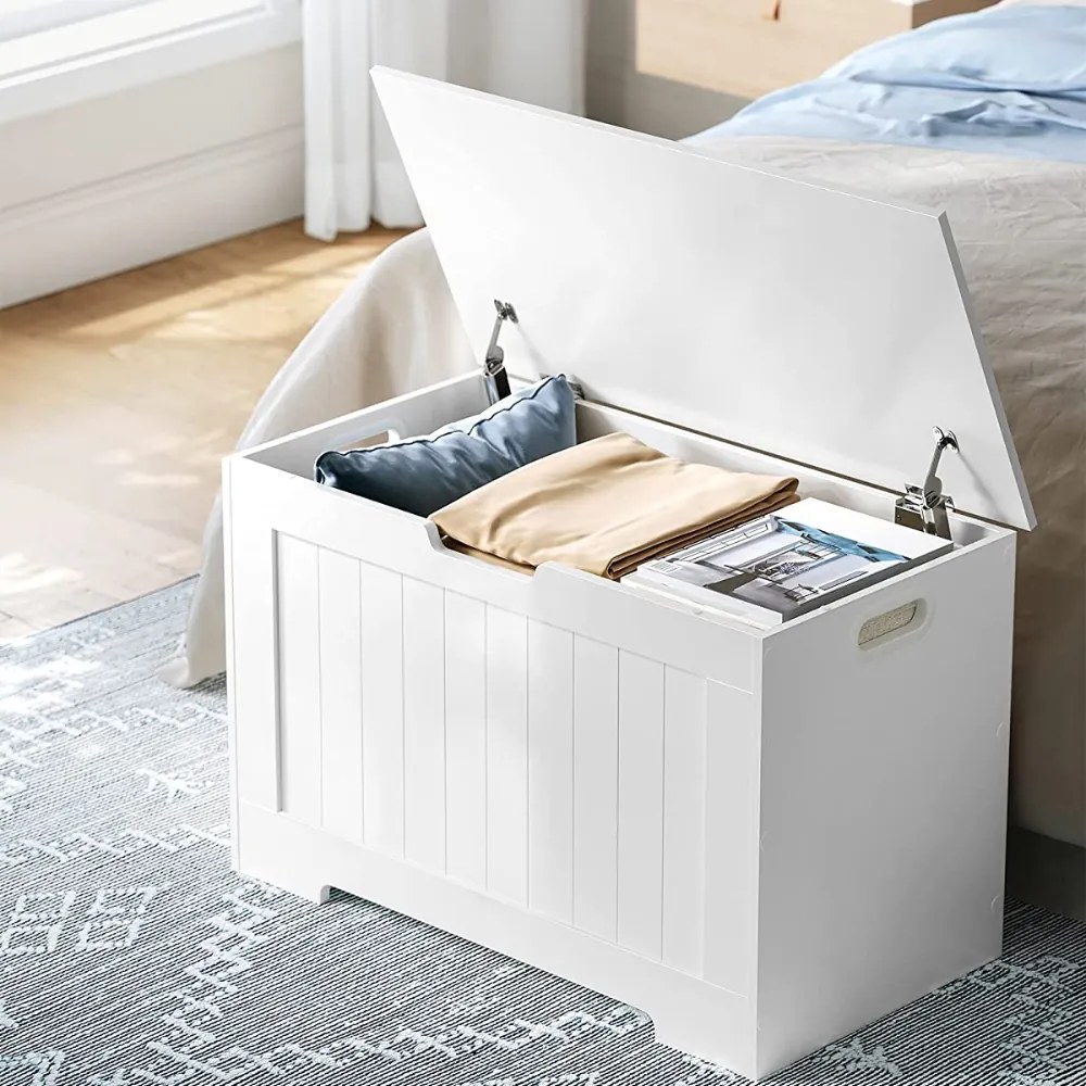 Skrzynia z miejscem do przechowywania GRETA, 76x48x40 cm, biała Vasagle