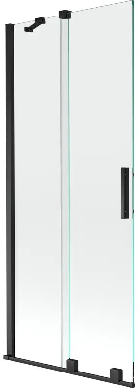 Mexen Velar parawan nawannowy 2-skrzydłowy rozsuwany 80 x 150 cm, transparent, czarny - 896-080-000-01-70