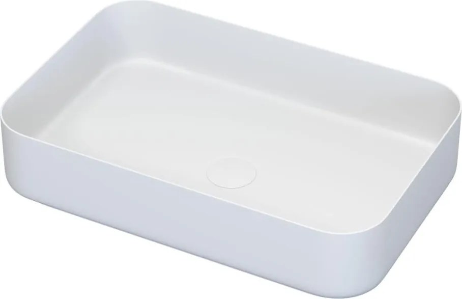 Umywalka nablatowa LJORDAL 52x34 cm stal/biały