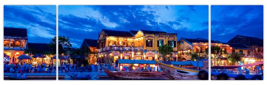 Obraz nocnego miasta Hoi An w Wietnamie (170x50 cm)