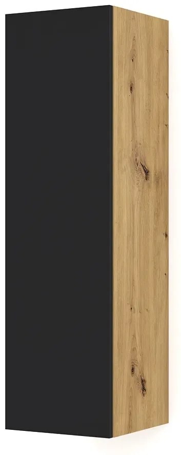 Modułowy regał podwieszany dąb artisan + czarny - Herria 3X