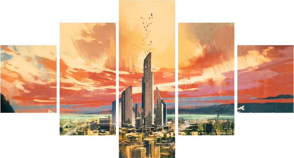 Obraz - Malowane miasto (125x70 cm)