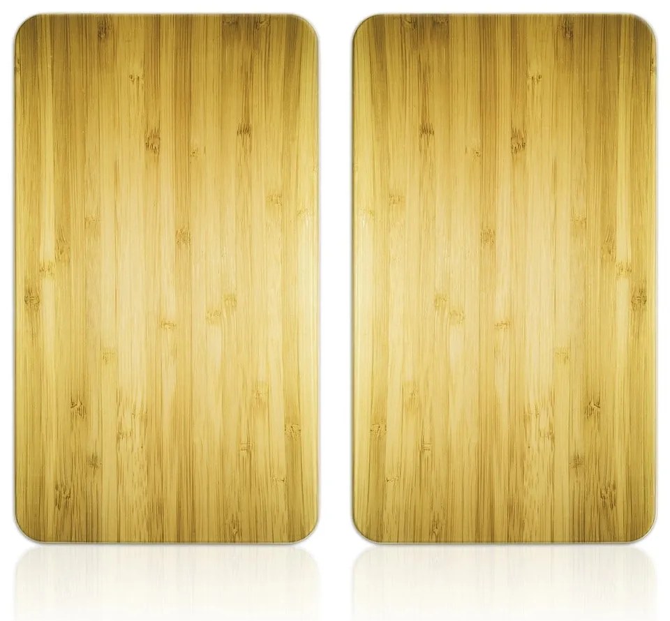Płyty ochronne na kuchenkę ze szkła hartowanego zestaw 2 szt. 52x30 cm Wooden – Maximex