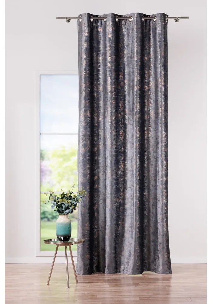 Antracytowa zasłona 140x260 cm Lhasa – Mendola Fabrics