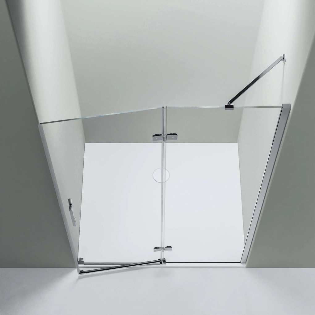 Drzwi prysznicowe uchylne na panelu stałym NT403