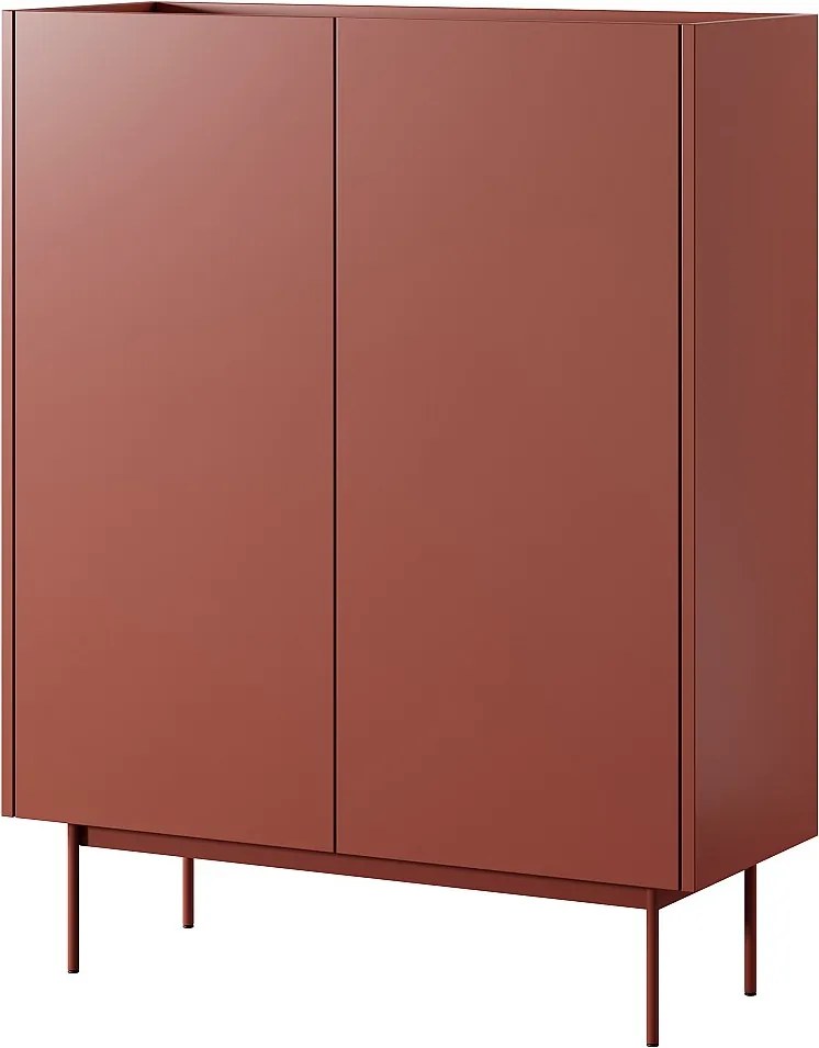 Komoda: Cegła, Blat: Dąb Linea, 97 x 122 x 37 cm