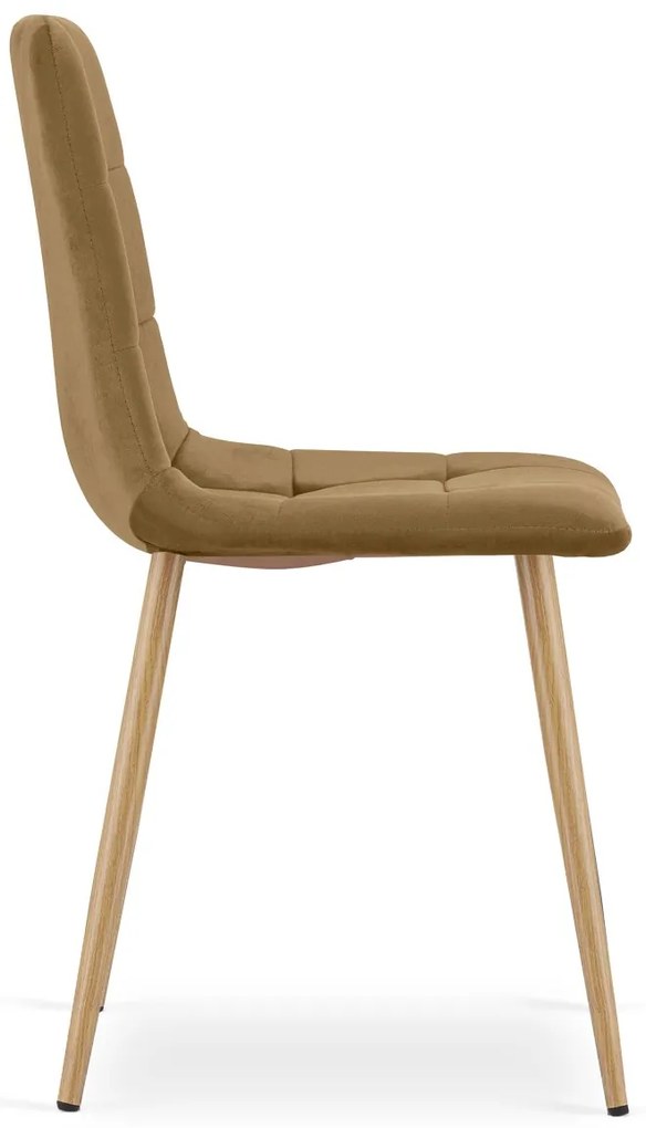 Krzesło aksamitne KARA brązowe