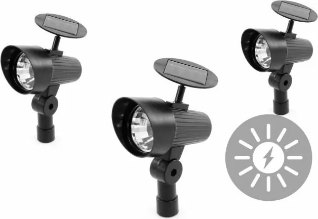 Komplet 3 x Reflektor solarny ogrodowy Garth 3 x LED dioda