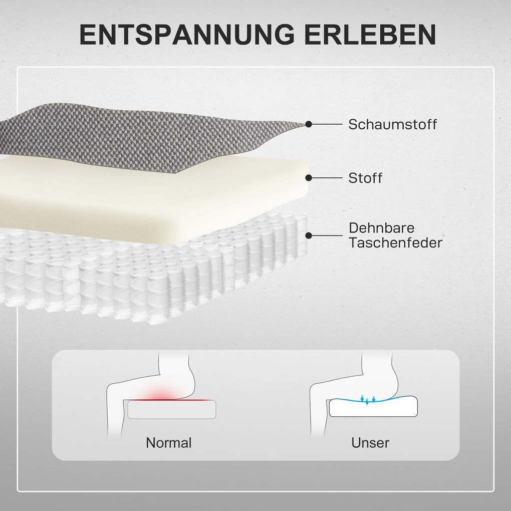 HOMCOM Fotel z Powerlift, Masujący z Funkcją Ciepła, Fotel z Podnóżkiem i Boczną Kieszenią, Obicie z Tkaniny, Ciemnoszary