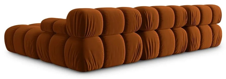 Pomarańczowy aksamitny narożnik Bellis – Micadoni Home