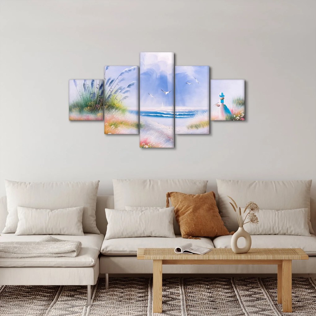 Obraz - Romantyczna plaża, obraz olejny (125x70 cm)