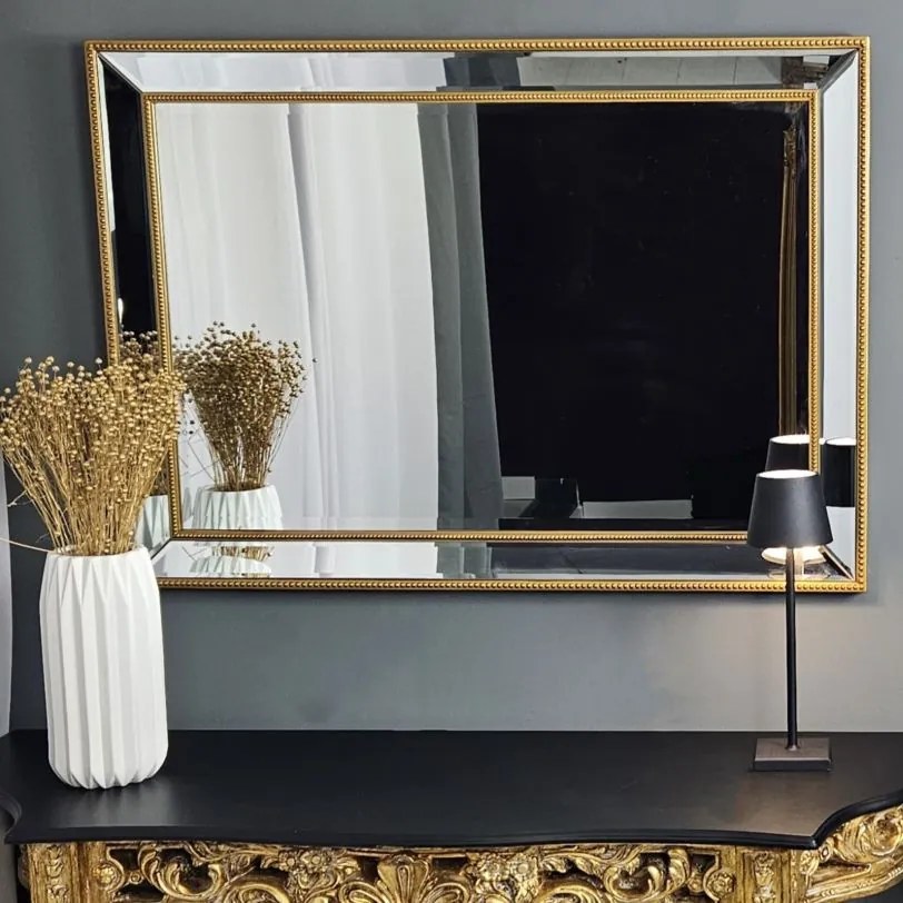 Lustro w lustrzanej ramie, kolor złoty 104x74cm