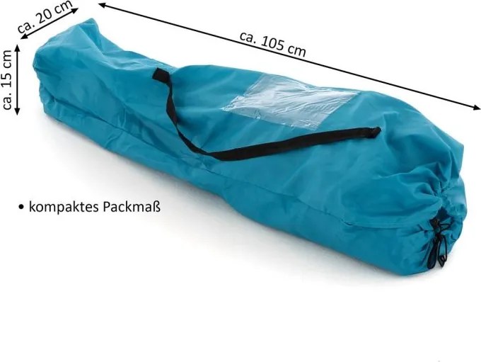 Krzesło kempingowe ze zdejmowanym podnóżkiem, niebieskie